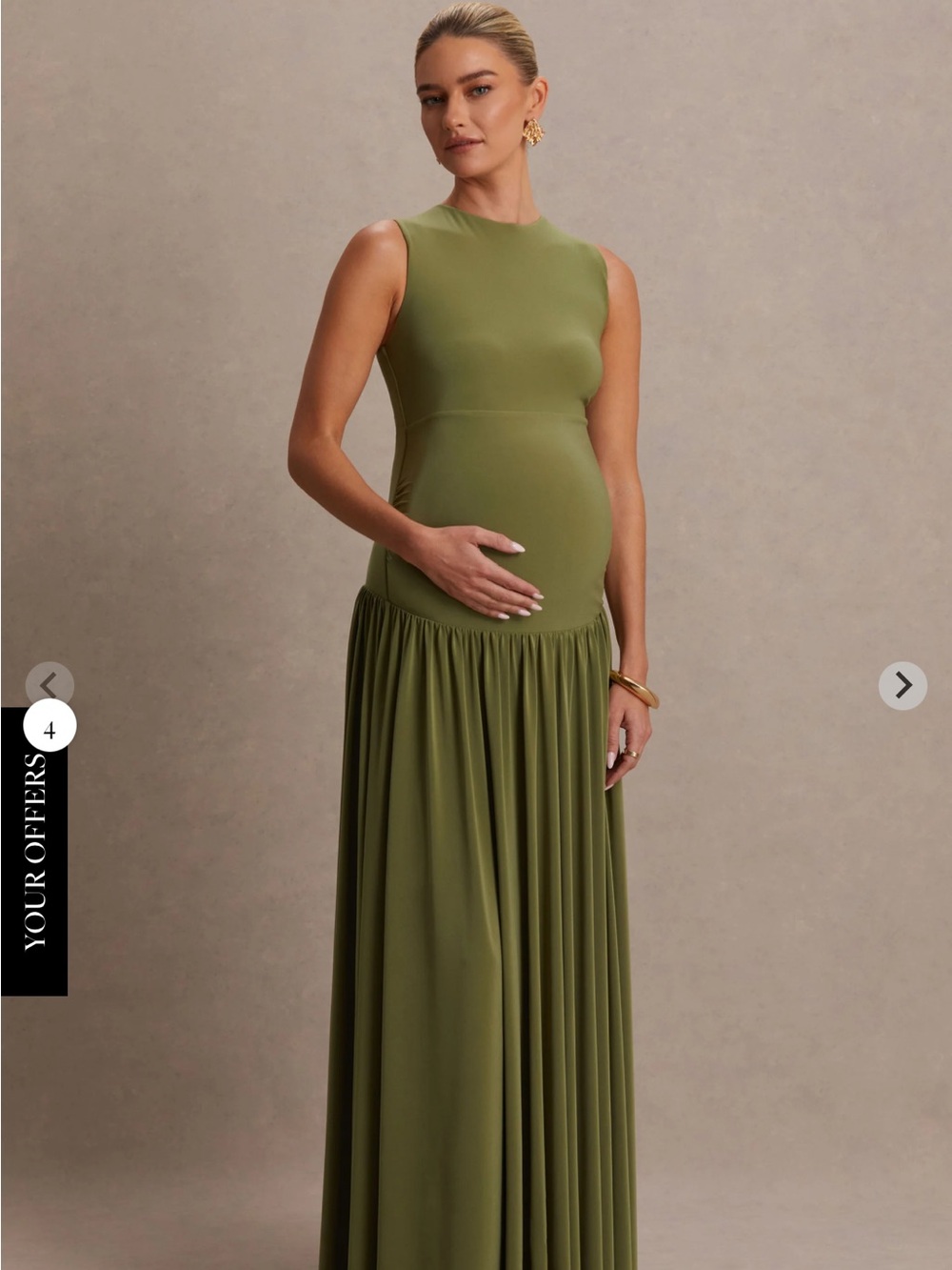 Club L London Olive Sleeveless Maxi Dress